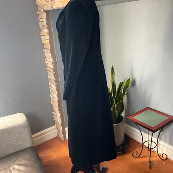 VTG Holiday Black Velvet Opera Long Coat Party Whimsigoth Evening Event Formal L - Picture 6 of 13
